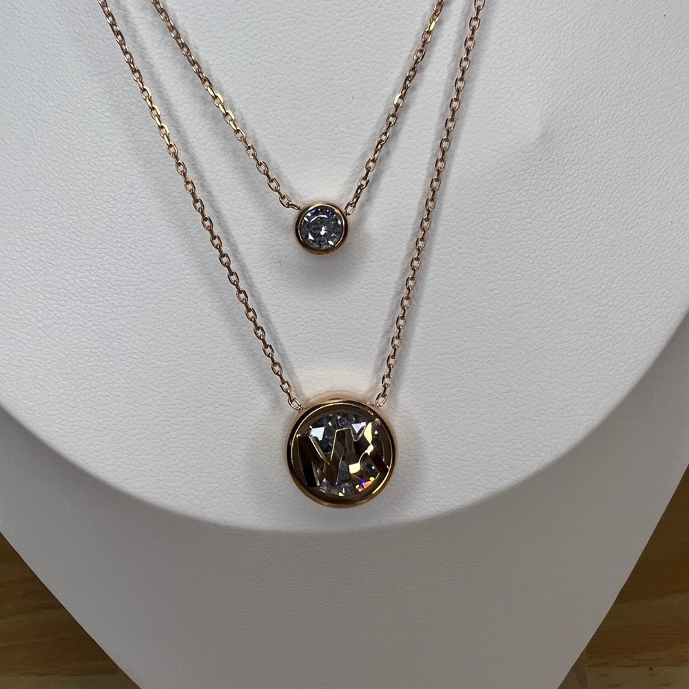 Michael Kors Rose Gold Double Layer Necklace - Picture 2 of 4